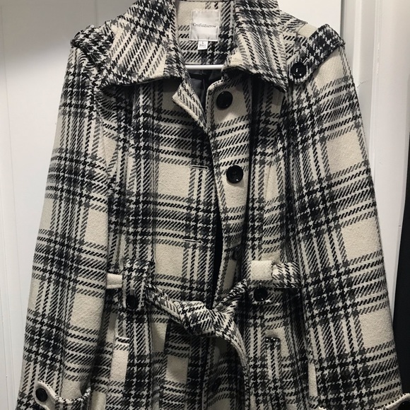 off white plaid jacket